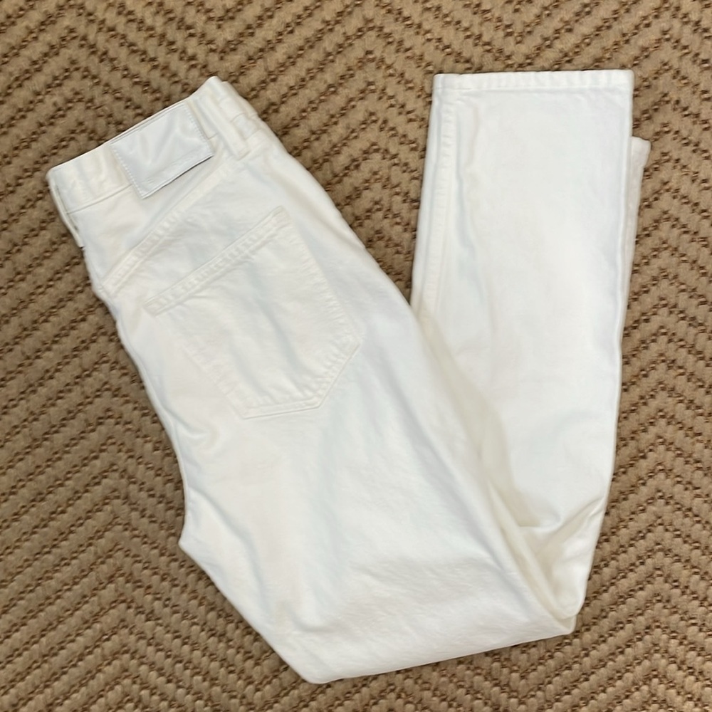 Aritzia - Denim Forum - BF High Rise Loose Denim Jeans - White - 25x28